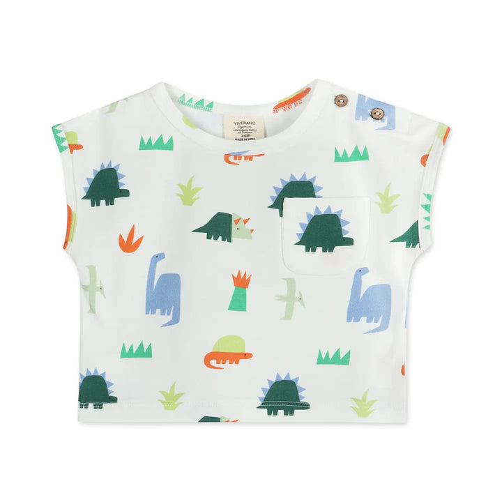 Dino Baby Tee & Shorts Set - Natural