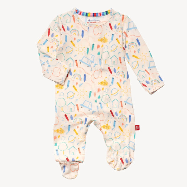 Doodle Pop Modal Footed Romper