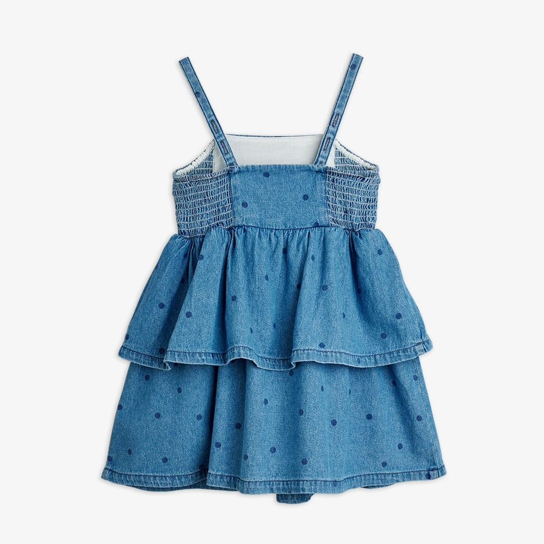 Blue Denim Dots AOP Strap Dress