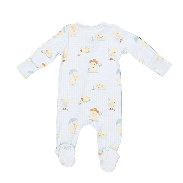 2-Way Zipper Footie - Green Vintage Spring Ducklings