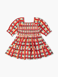 Holiday Plaid Velour Dress