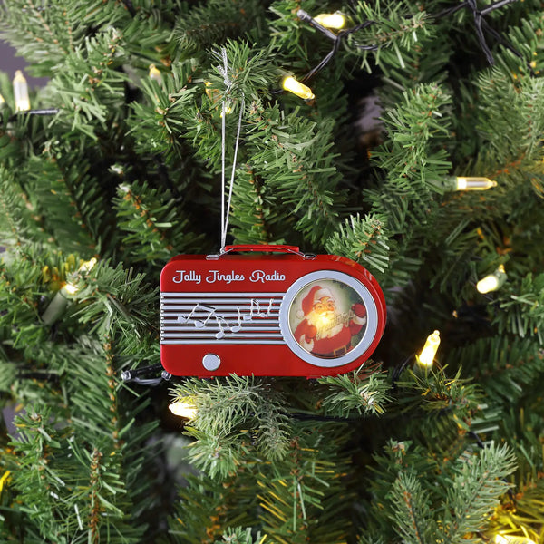 Mini Radio Ornament - Red