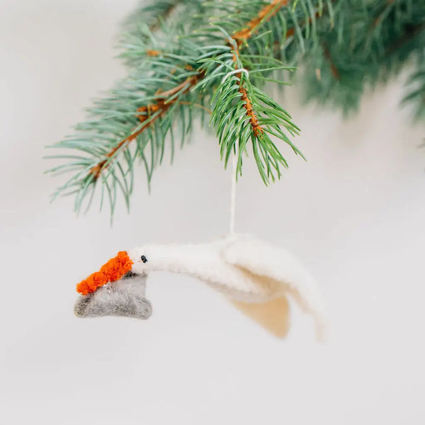 Stork Felt Ornament