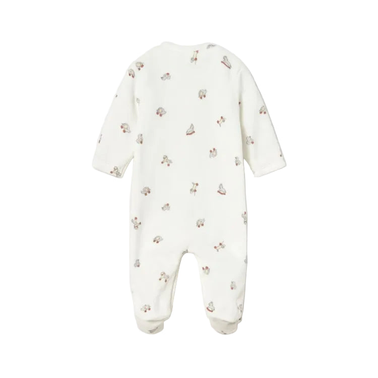 Elephants on Wheels Velour Romper