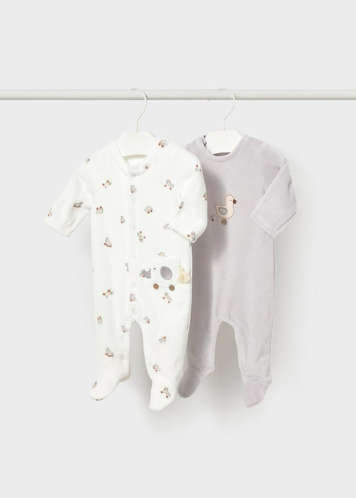 Elephants on Wheels Velour Romper