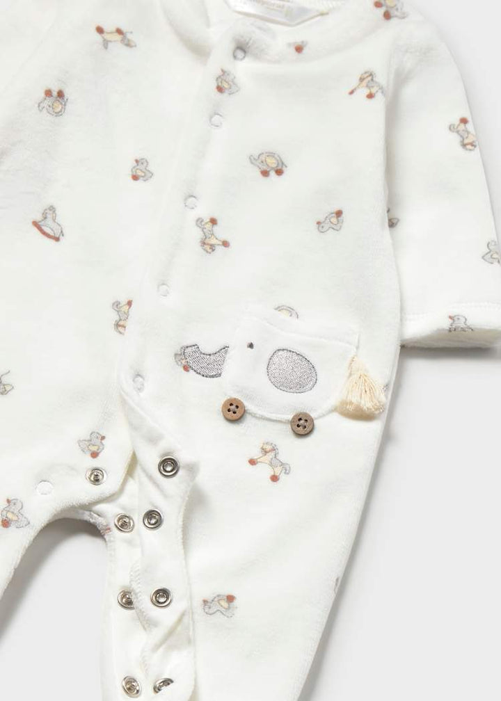 Elephants on Wheels Velour Romper