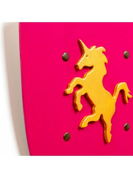 Wooden Shield Pink Unicorn