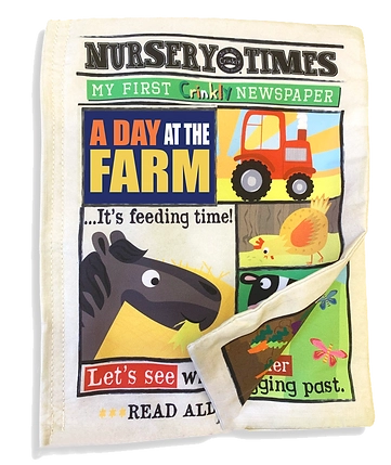 Nursery Times Crinkly Newspaper - Farm Animals