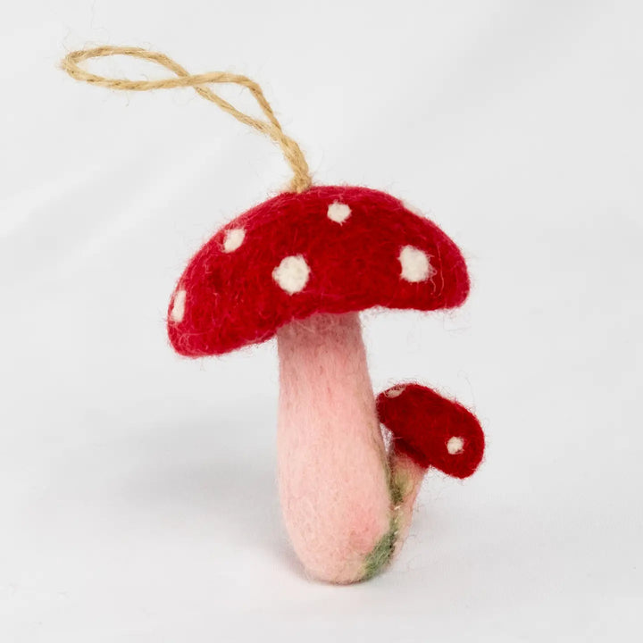 Spotted Mushroom Felt Ornament