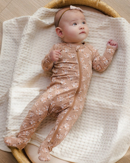 Bamboo Zip Footie - Spice Fall Floral