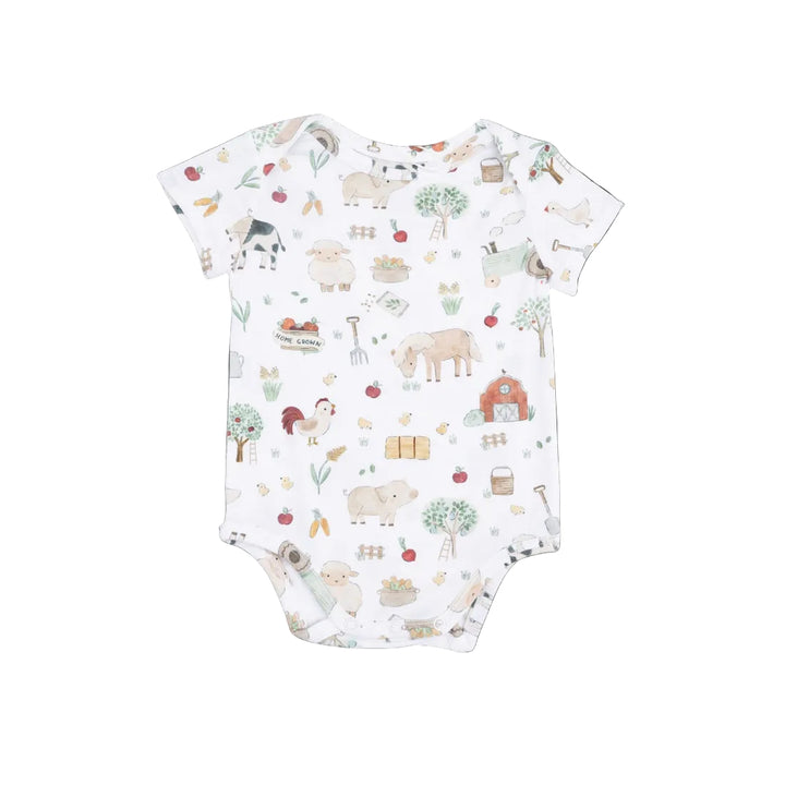 Short Sleeve Bodysuit - Cute Farm Animals
