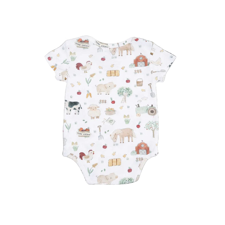 Short Sleeve Bodysuit - Cute Farm Animals