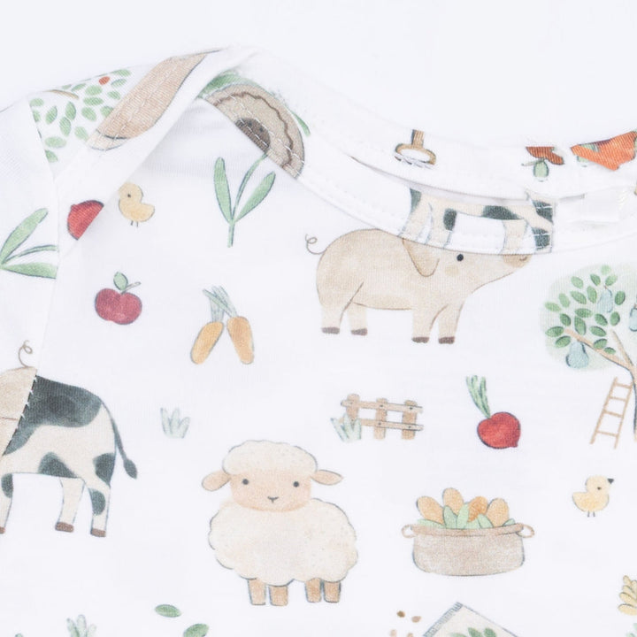 Short Sleeve Bodysuit - Cute Farm Animals