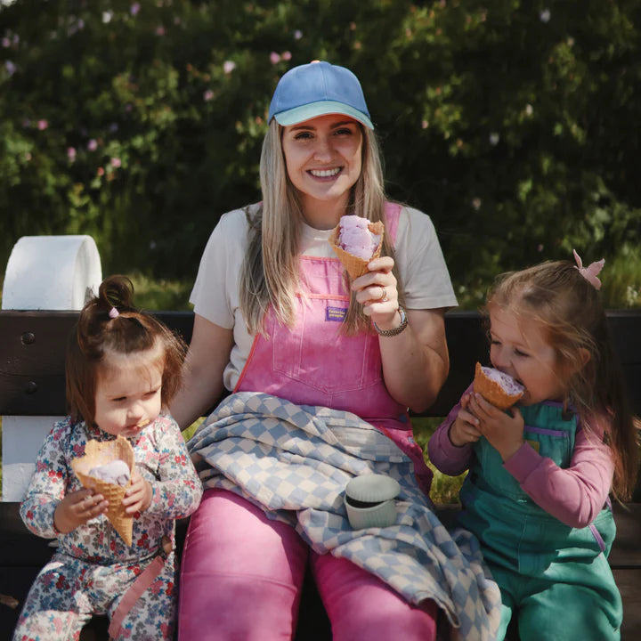 Organic Cotton Muslin Swaddle Blanket Blue Check