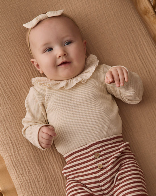 Collar Ruffle Bodysuit - Natural
