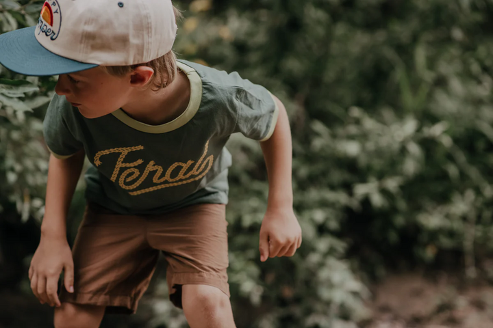 Feral Vintage Ringer Tee - Forest