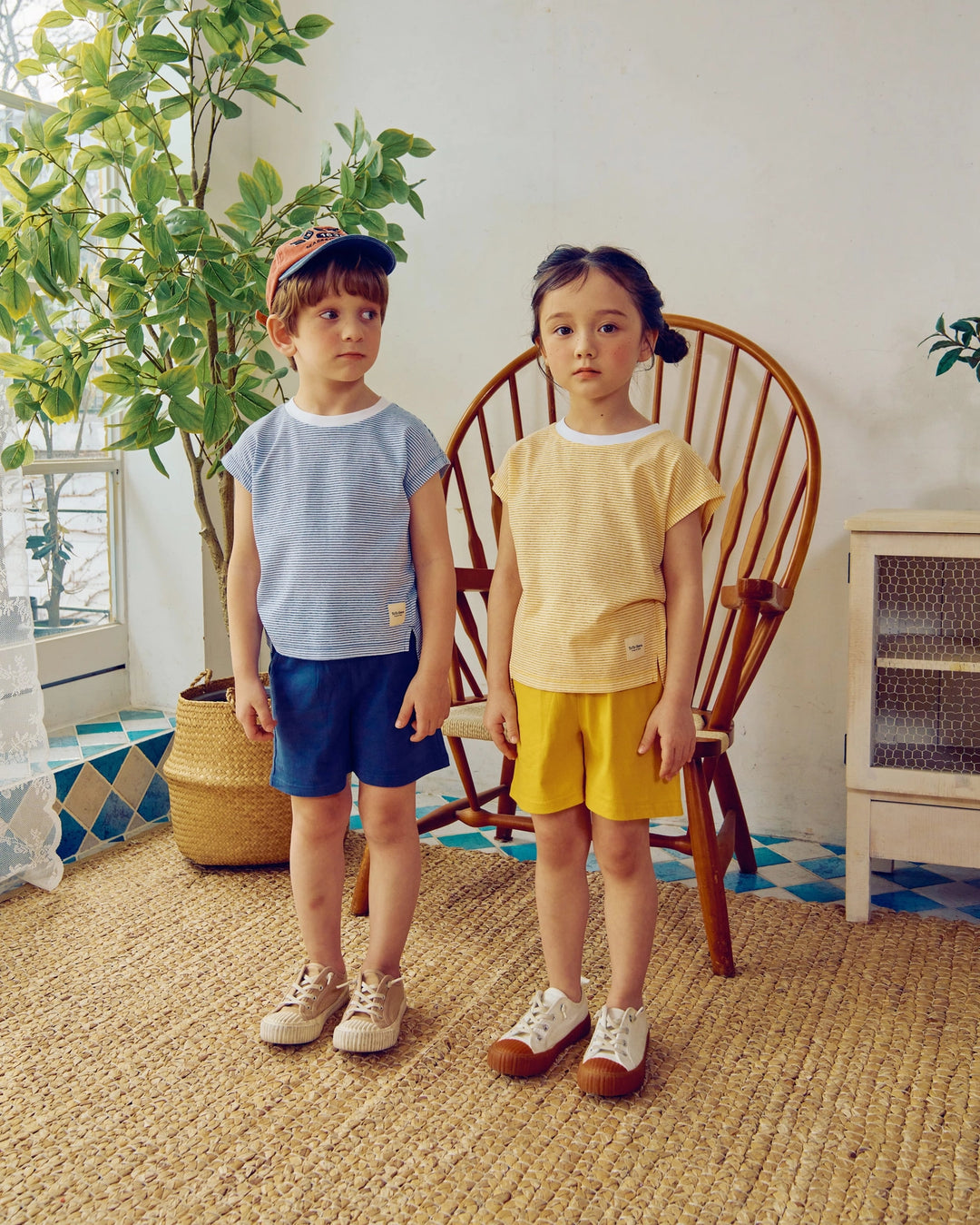 Davin Striped Tee & Solid Shorts Set