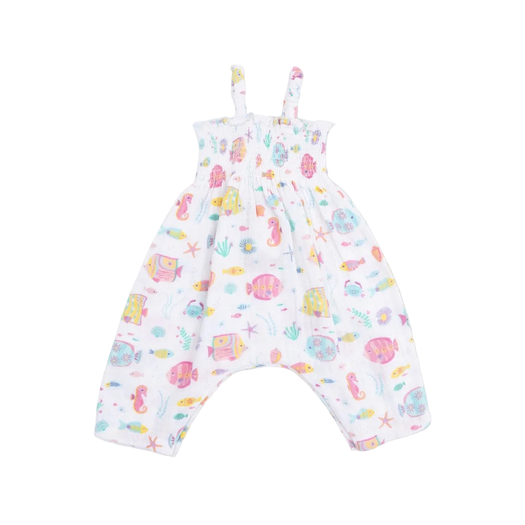 Sunny Coral Reef Fish Smocked Romper