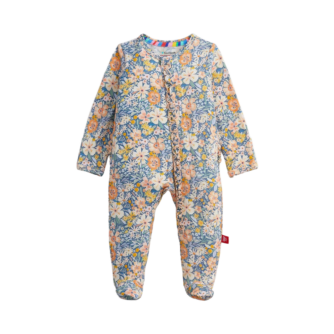 Modal Ruffle Footie - Flora