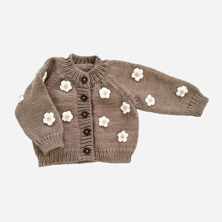 Tan Flower Cardigan