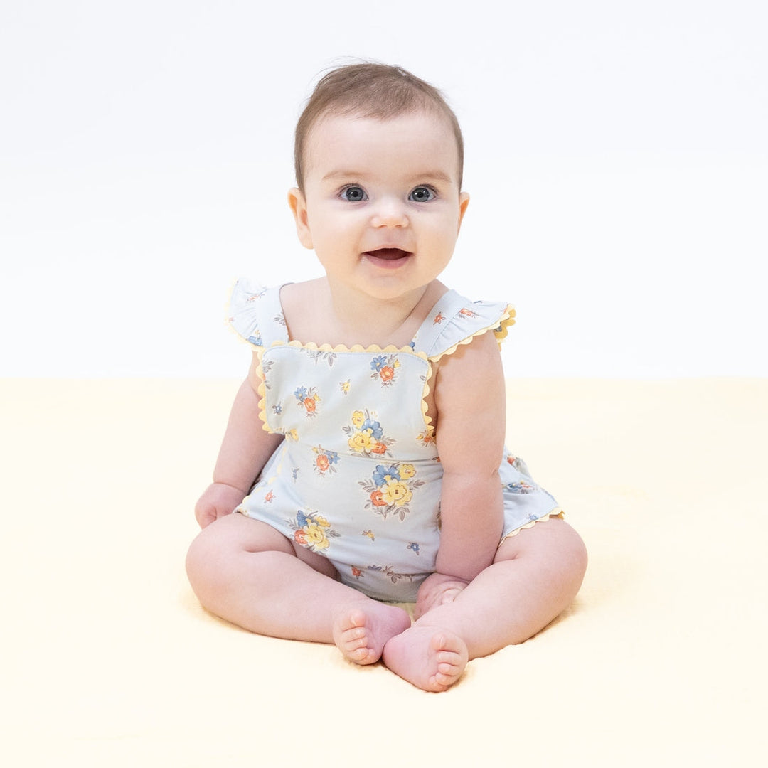 Country Stitch Floral Ric Rac Sunsuit