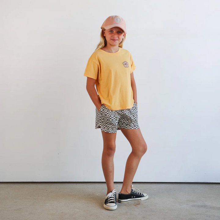 Cotton Retro Style Dad Shorts - Flower Power
