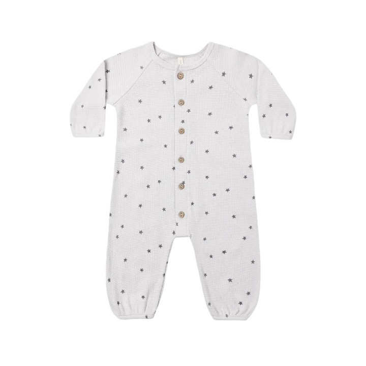 Waffle L/S Jumpsuit - Fog Stars