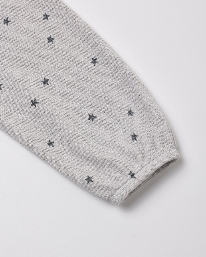 Waffle L/S Jumpsuit - Fog Stars