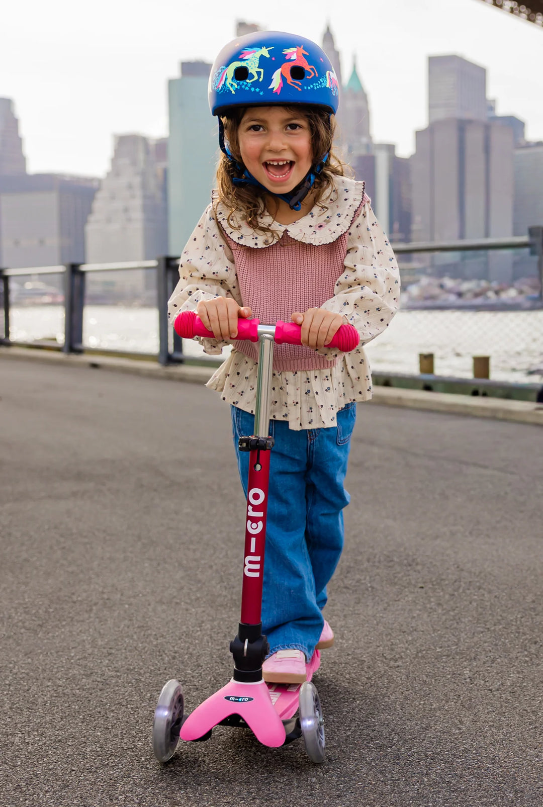 Micro Mini Foldable LED Scooter - Pink