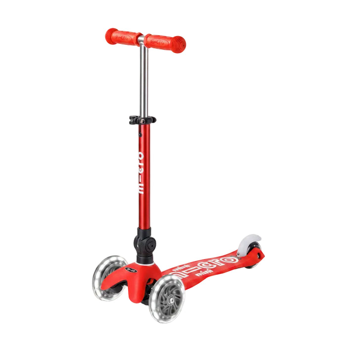Micro Mini Foldable LED Scooter - Red/White