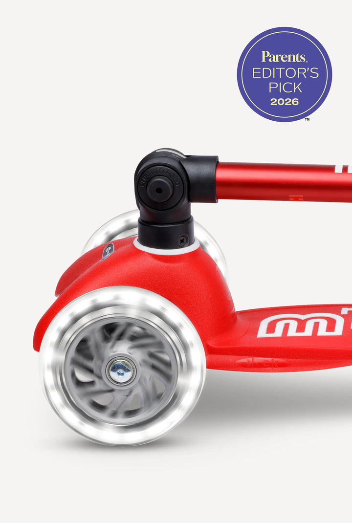 Micro Mini Foldable LED Scooter - Red/White