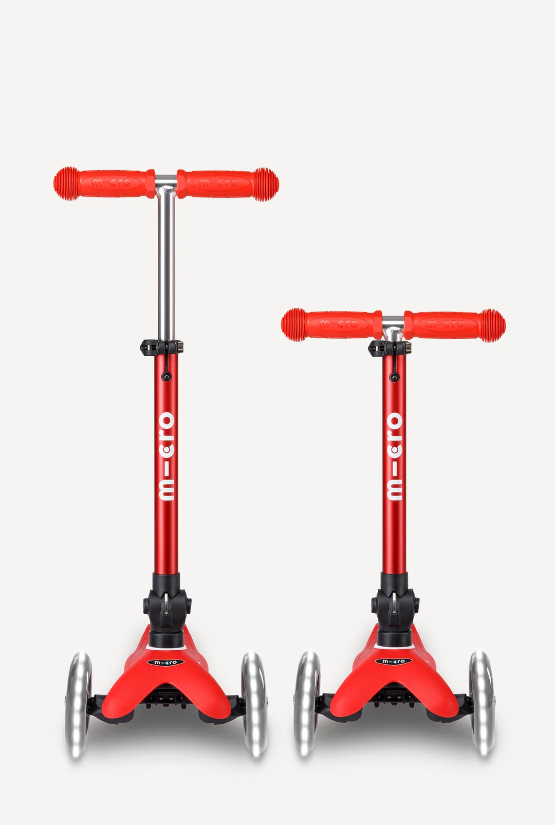 Micro Mini Foldable LED Scooter - Red/White