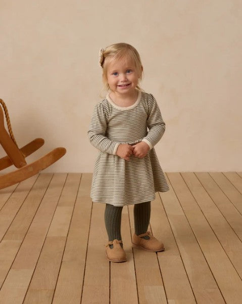 Alda Dress - Forest Stripe