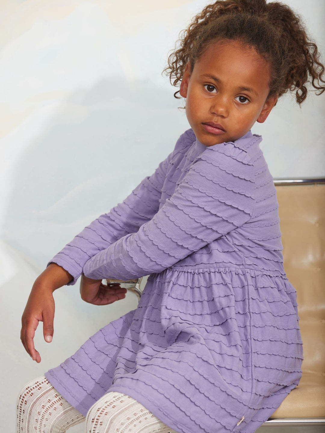 Textured Frill L/S Dress