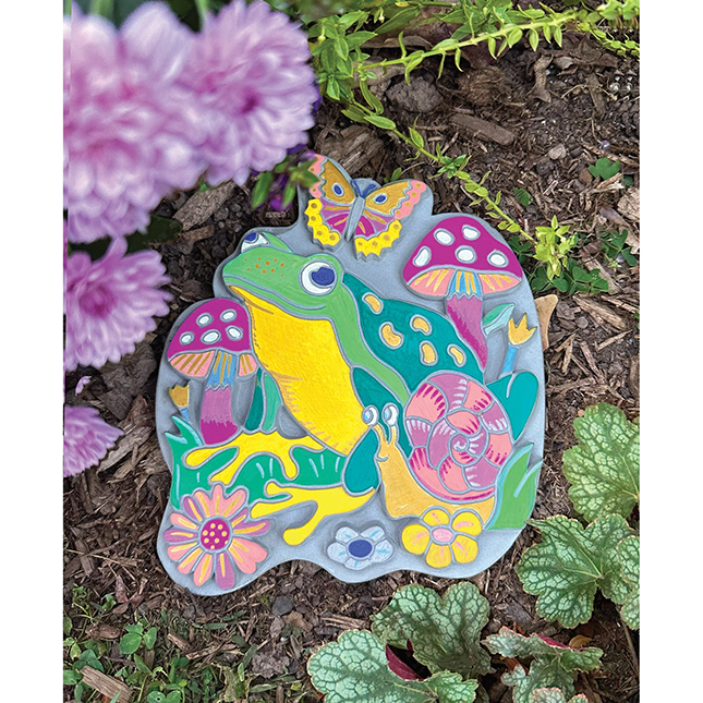 Marker By Number Garden Stone - Frog & Mushroom