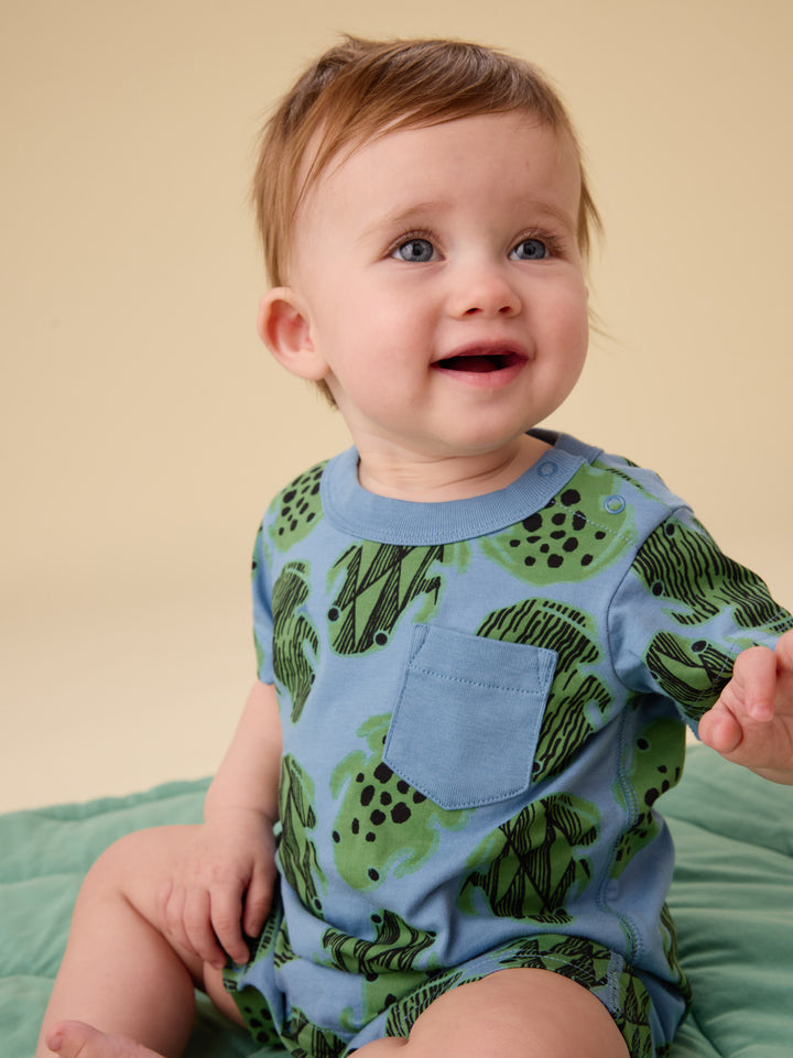 Hopalong Frogs Pocket Shortie Baby Romper