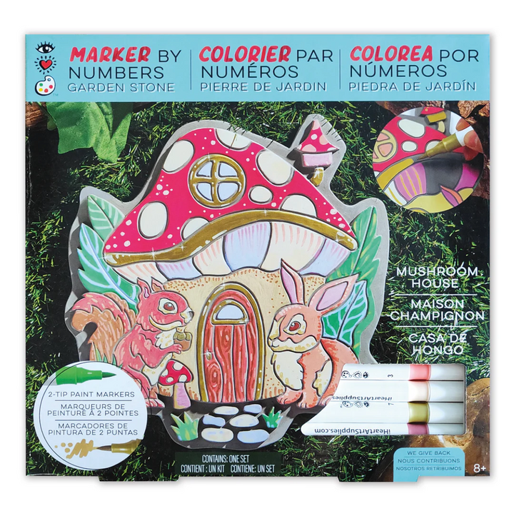 Marker By Numbers Garden Stone - Mushroom