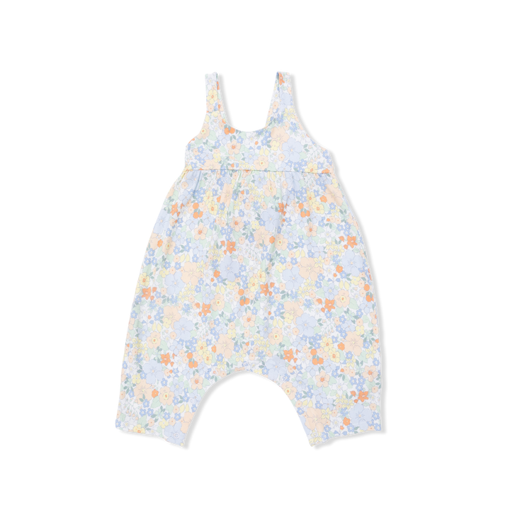 Yellow Georgia Floral Tie Back Romper