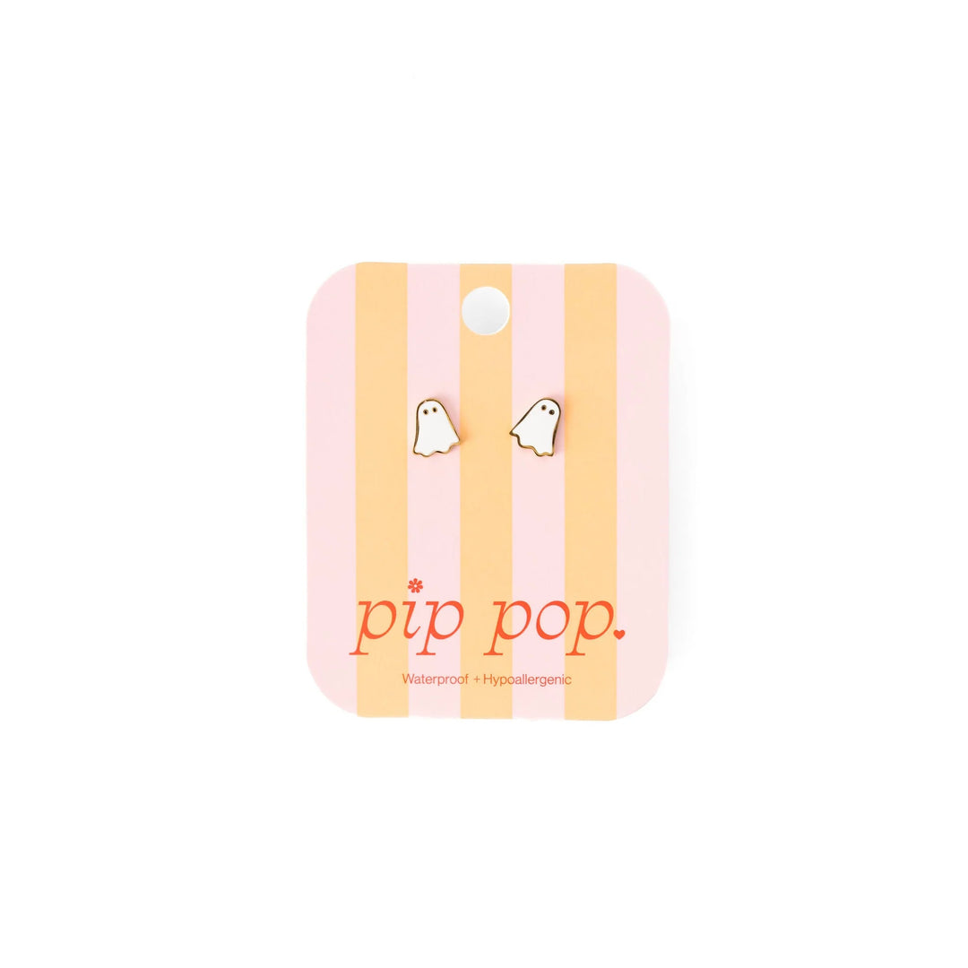 Hypoallergenic Gold & Enamel Ghost Earrings