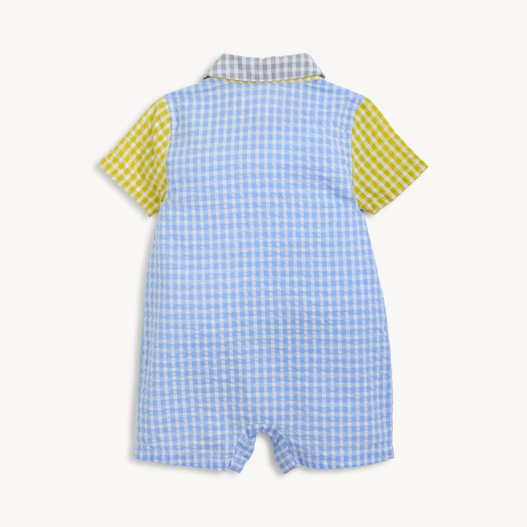 Multi Color Gingham Woven Short Romper