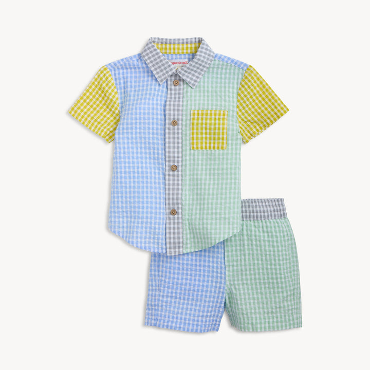 Multi Gingham S/S Set