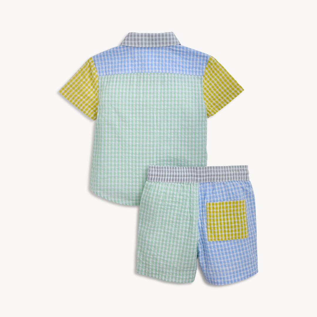 Multi Gingham S/S Set