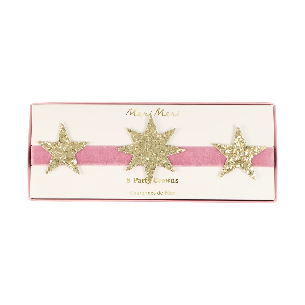 Celestial Glitter Star Party Crowns