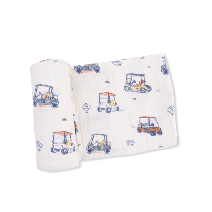 Zooming Golf Carts Swaddle Blanket
