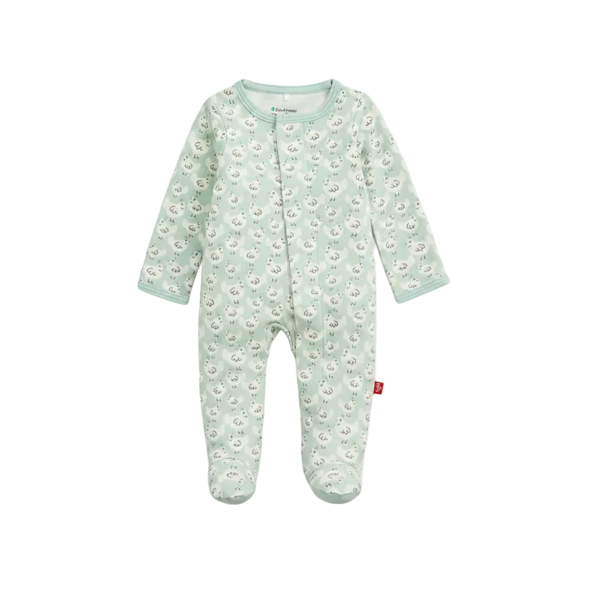 Organic Cotton Footie - Green Chicken