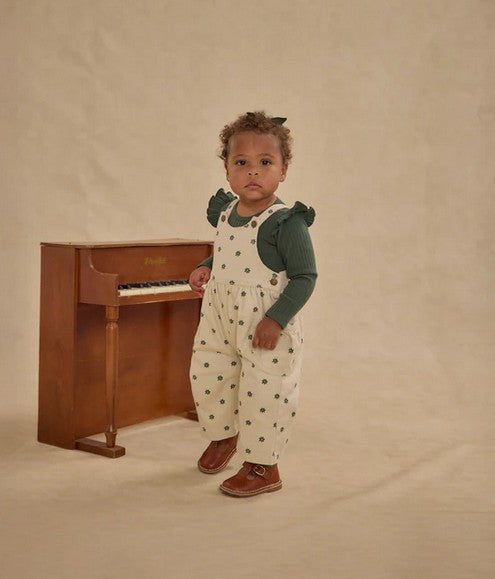 Green L/S Ruffle Shoulder Bodysuit