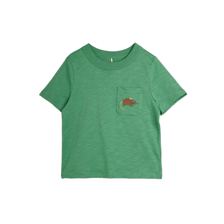 Embroidered S/S Tee - Green Elephant Shrew