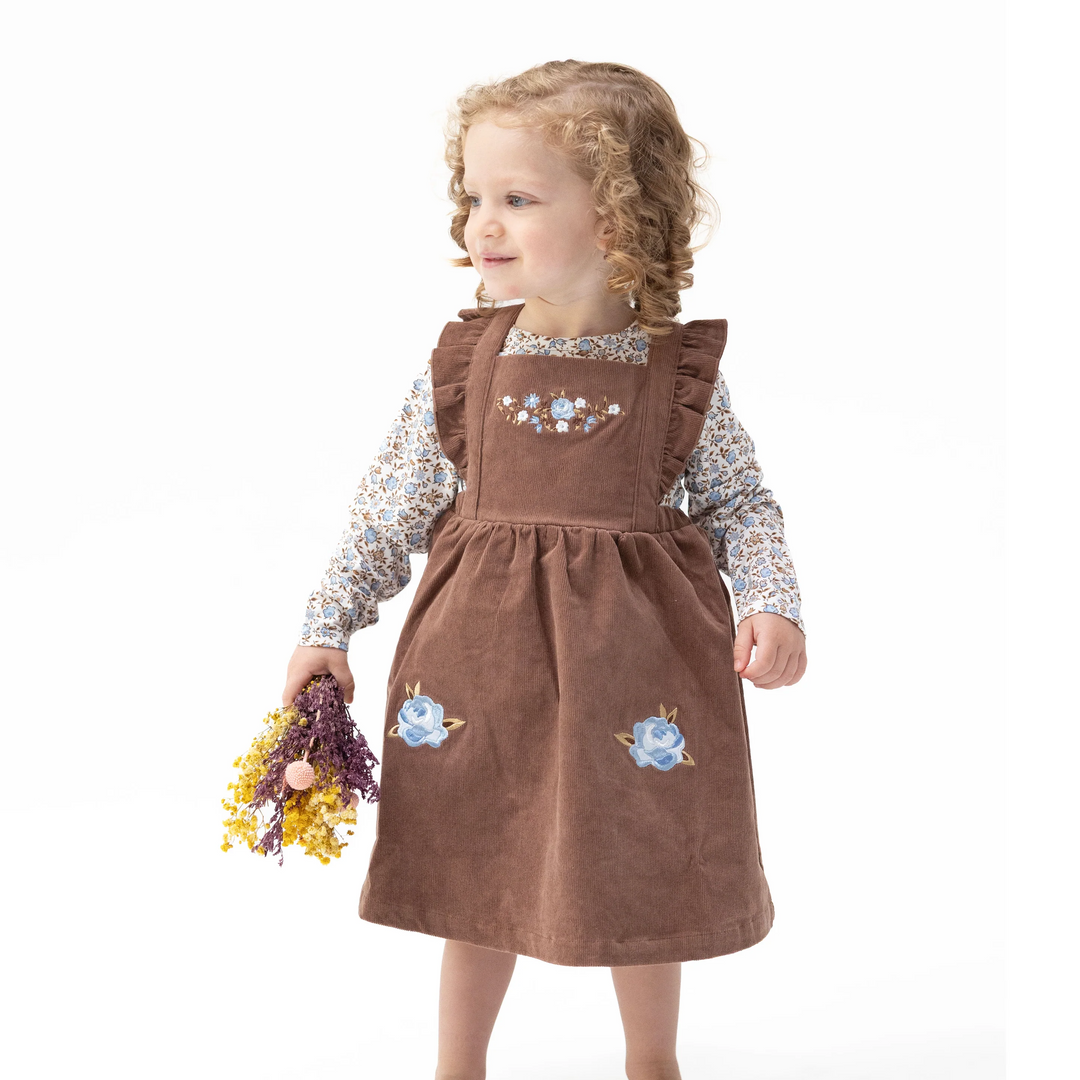 Pinafore Dress + Bodysuit Set - Hazel Floral