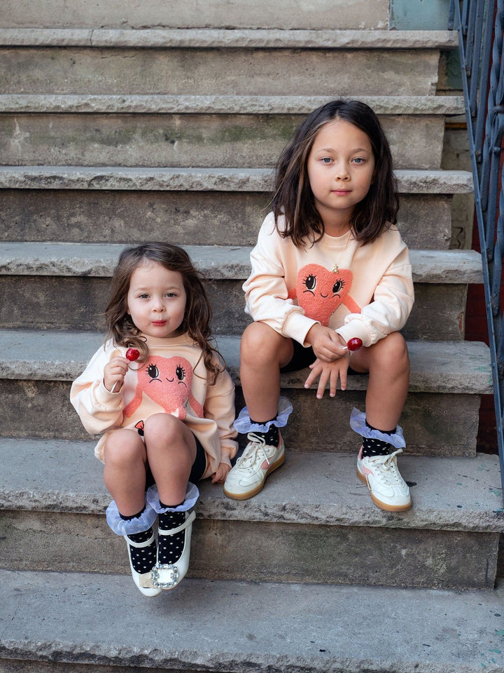Pink Heart in Shoes Chenille Sweatshirt *