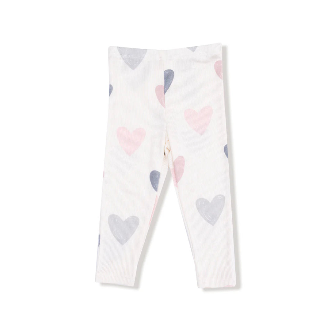 Hearts French Terry Puffy L/S Oversize Sweatshirt + Leggings